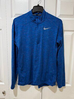 Nike Men's Dri-FIT Element 1/2 Zip Running Top Heather Blue Size M